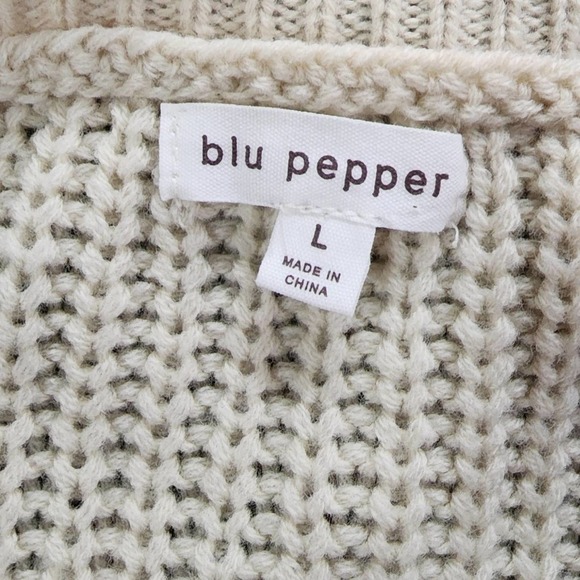 BLU PEPPER color block chevron‎ boho destroyed sweater size 2X - Picture 8 of 8